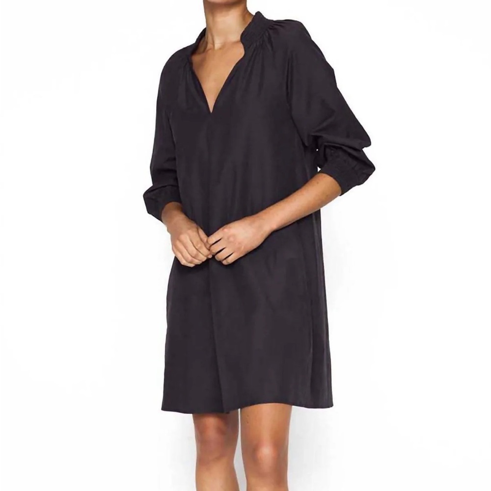Brochu Walker Black Split V-Neck Mini Dress